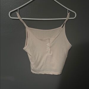 SHEIN Cream Sleeveless Fitted Crop Camisole